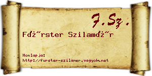 Fürster Szilamér névjegykártya
